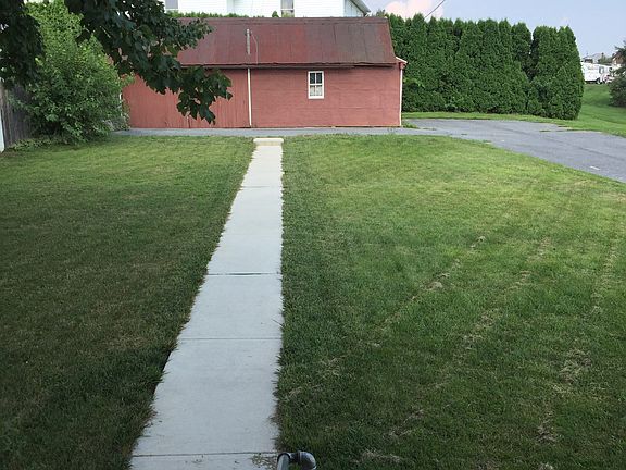 backyard with garage