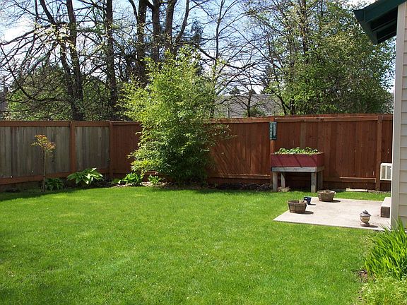Large fenced backyard