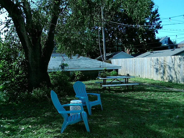 Fenced in backyard.