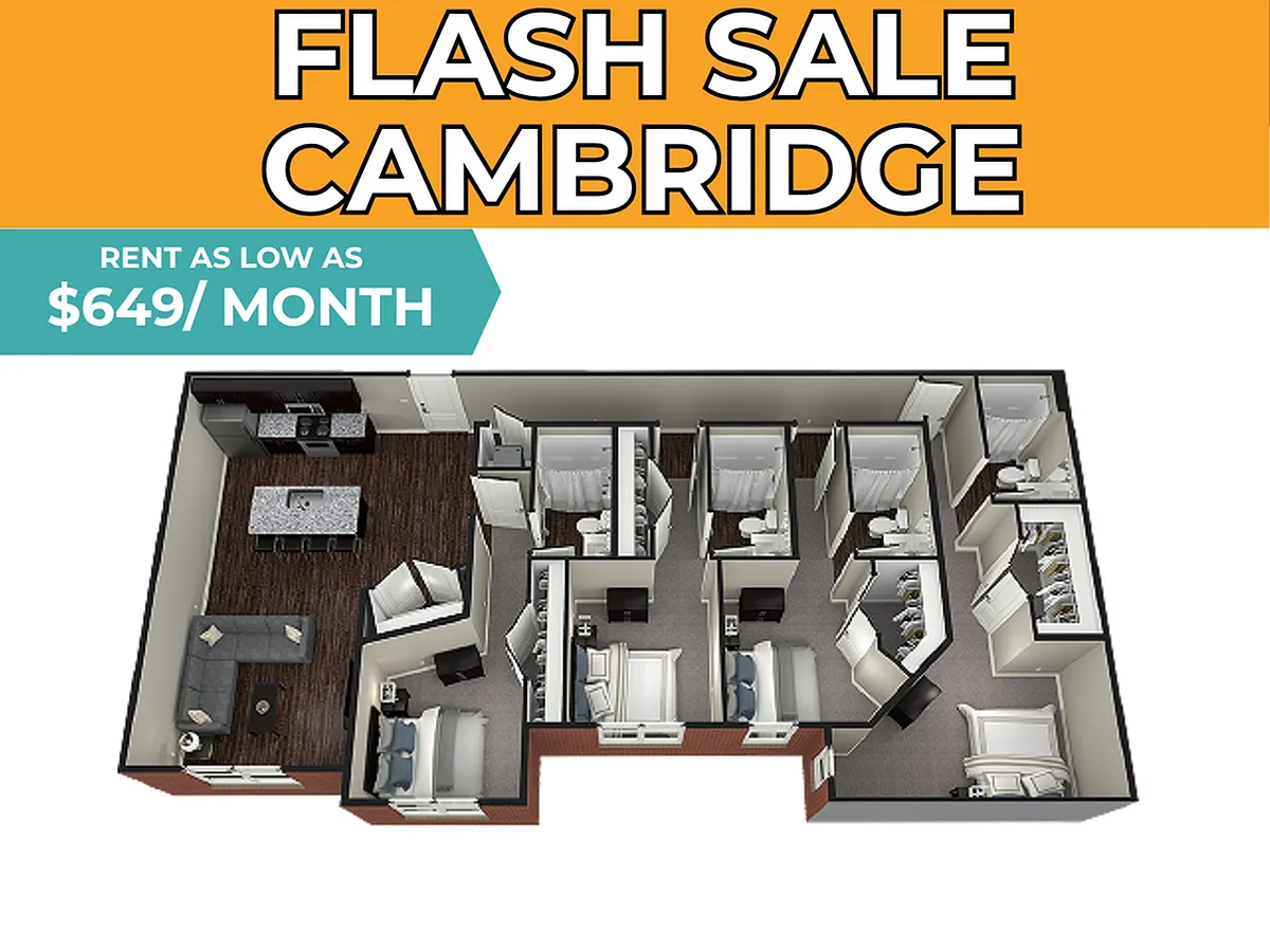 Floor plan 4BR/4BA - Cambridge