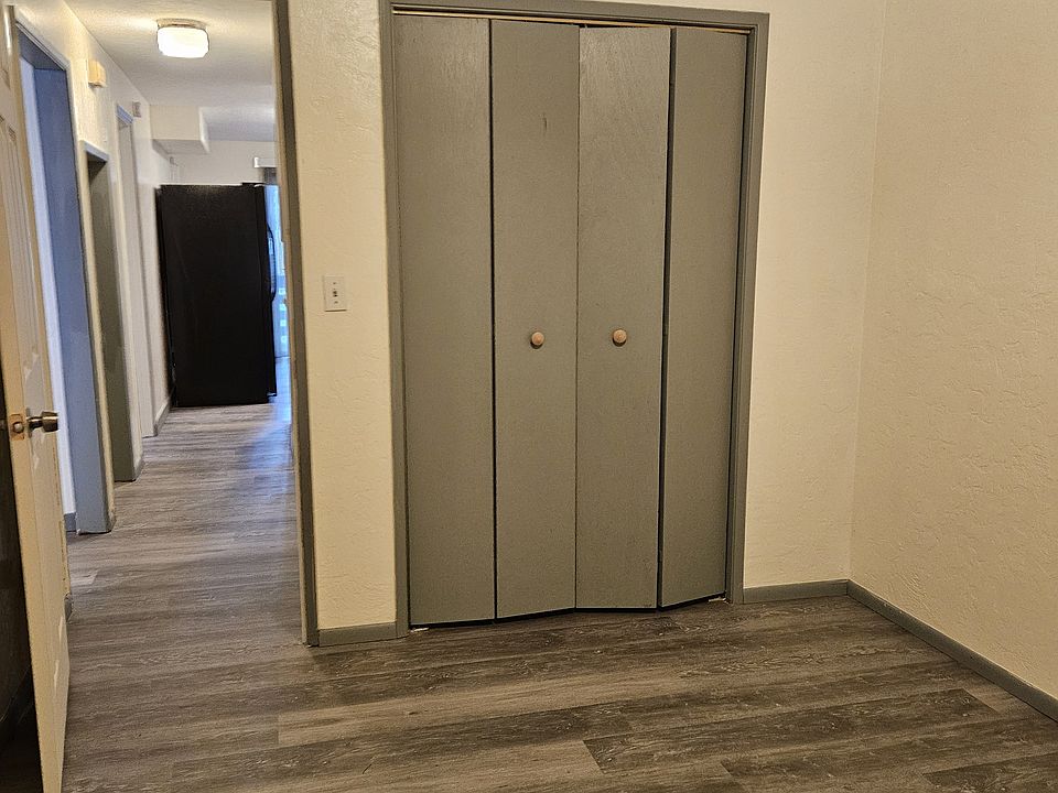 Closet and hallway leading to the kitchen.