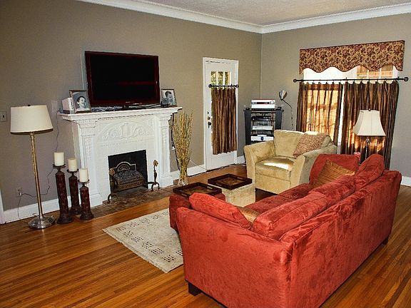 Formal living with decorative fireplace