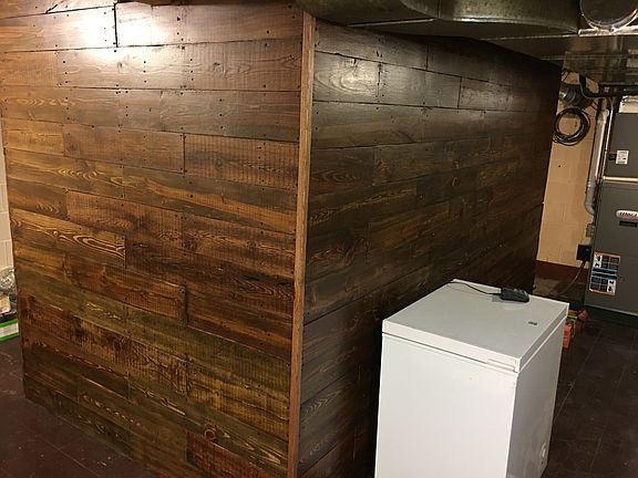 Reclaimed wood wall