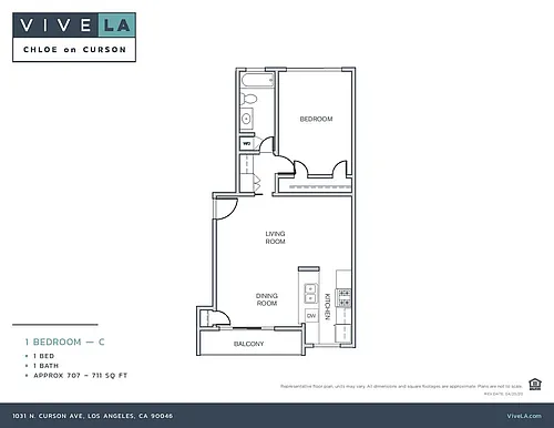 Floor plan 1 Bed / 1 Bath