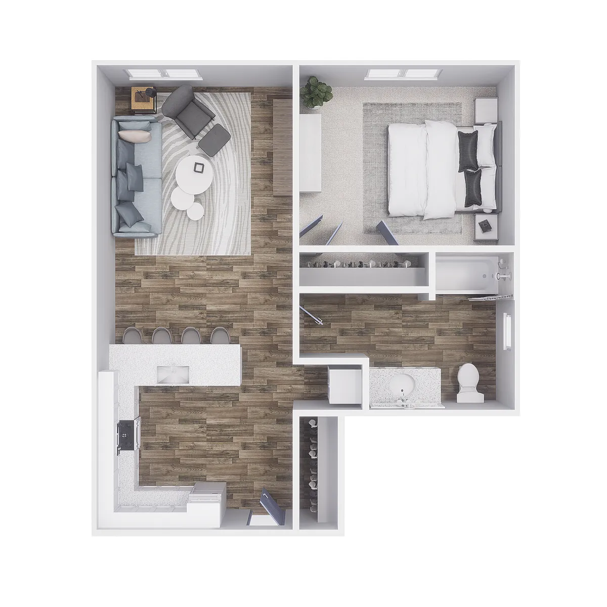 Floor plan 1x1 - 630 sqft - A3