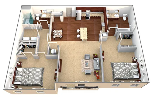 Floor plan B1 2 Bed/2 Bath