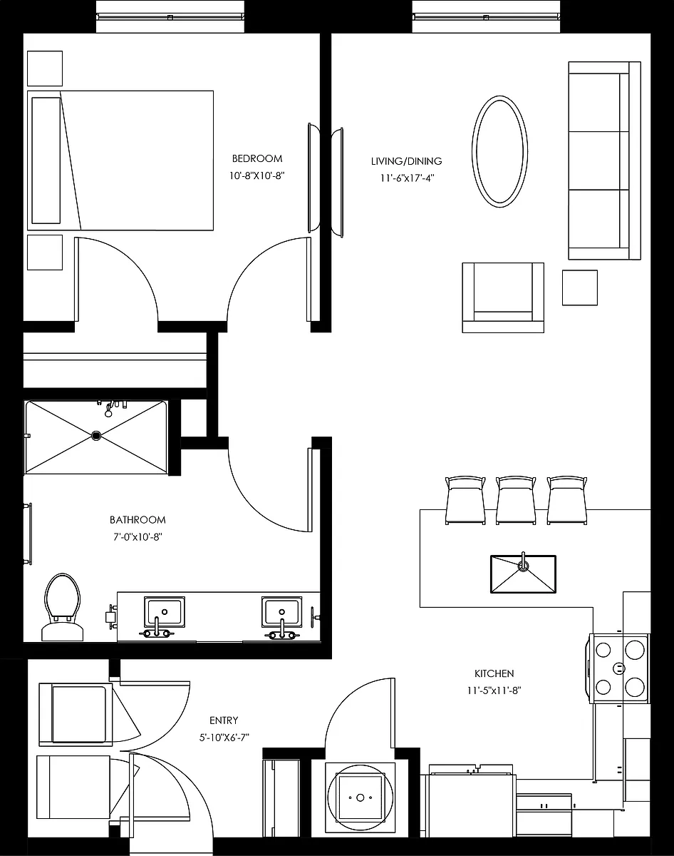 Floor plan A2 - One Bedroom