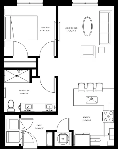 Floor plan A2 - One Bedroom