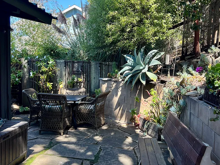 outdoor seating to enjoy the sweet garden