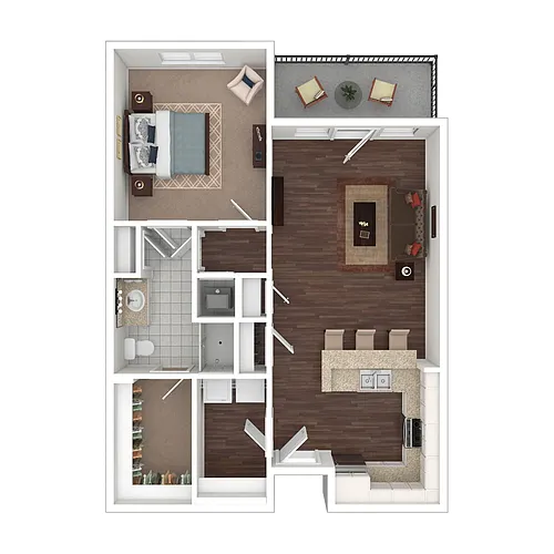 Floor plan 1 Bedroom Traditions