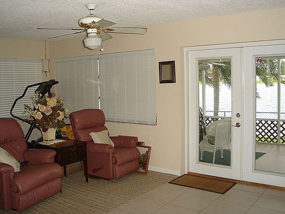 Lake room opens to patio