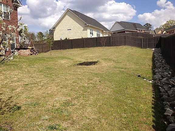 large fenced backyard