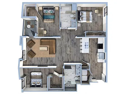 Floor plan 3Bed/2Bath-C1