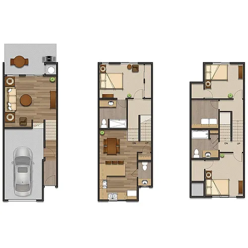 Floor plan 3 Bed, 2.5 Bath Townhome