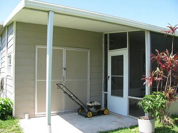 Rear patio and storage