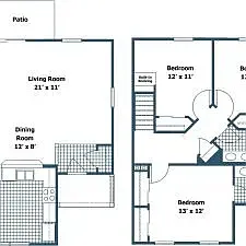 Floor plan Lakeside 3 Bedroom Townhouse
