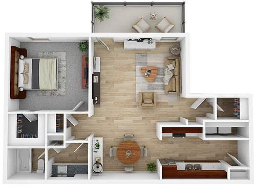 Floor plan 1 Bed 1 Bath