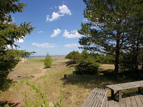 Deck on the shore of Lake Superior