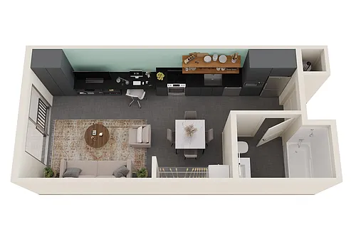 Floor plan 0 Bed/1 Bath