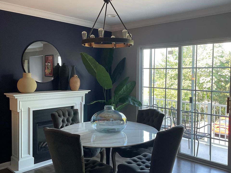 Dining area with view of balcony