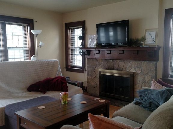 Living room with fireplace