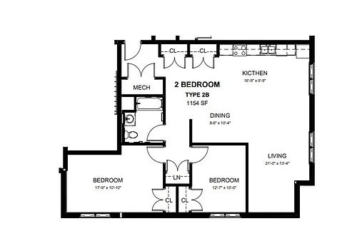 Floor plan Two Bedroom