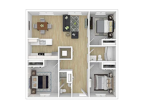 Floor plan 3 Bedroom 1.5 Bath
