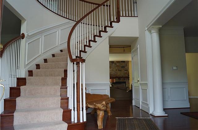 Dramatic curved staircase