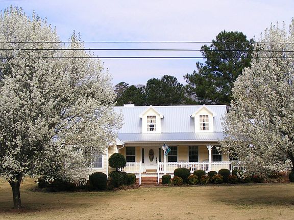 Ornamental pears in front