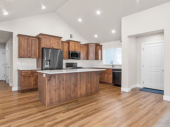 Kitchen showing front entry 