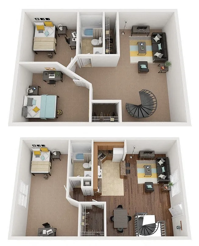 Floor plan 3 Bedroom 2 Bath