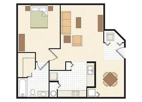 Floor plan 1 Bed/1 Bath