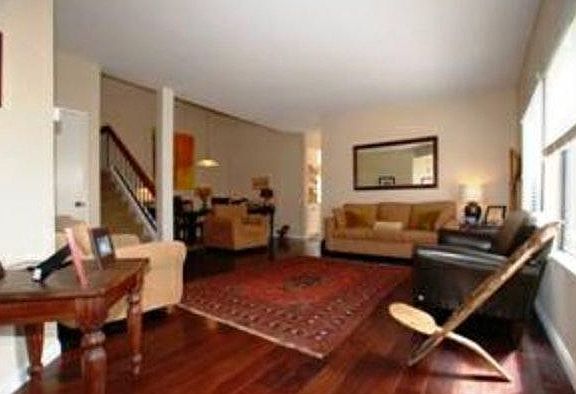 Solid wood floors in living room