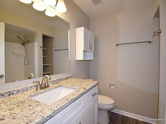 Updated bathroom with granite countertops