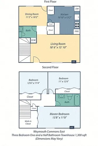 Floor plan Three Bedroom Renovated Townhome Audubon