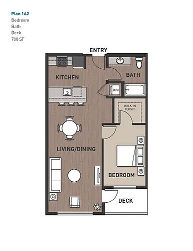 Floor plan 1 Bedroom Plan 1A2
