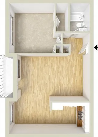 One bedroom floor plan One bedroom floor plan