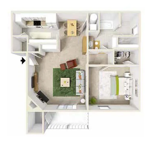 Floor plan 1 Bedroom- Phase 1