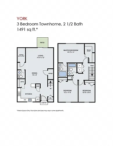 Floor plan York Townhome - Phase 1