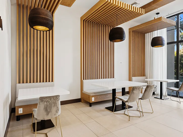 Modern seating areas and thoughtfully curated interiors create a sophisticated arrival experience.