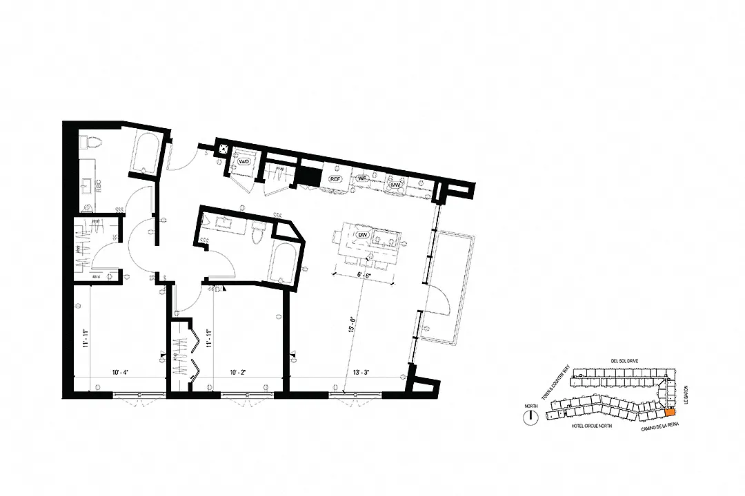 Floor plan C1th 2 Bedroom Townhome