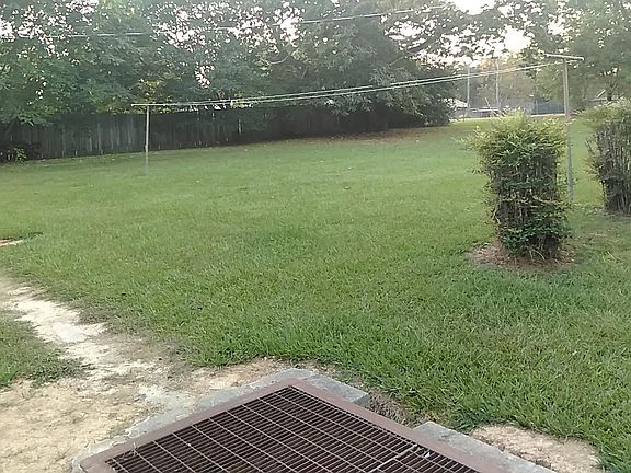 Side view of backyard