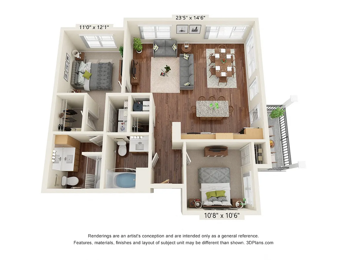 Floor plan Two Bedroom - B5