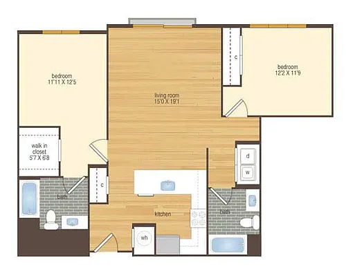 Floor plan 2X2 823-B02