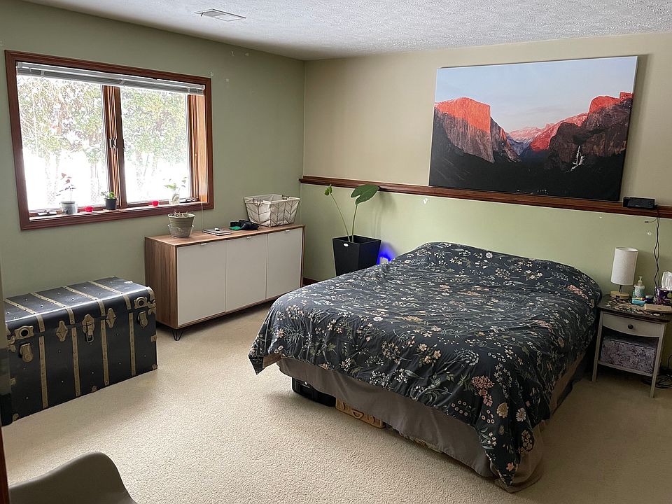 Master bedroom with example furniture. It will be empty for new tenant.