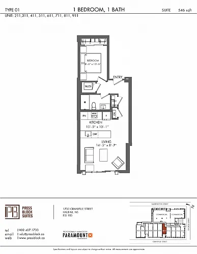 Floor plan 1 Bedroom | Type 01
