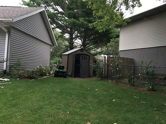 South side with shed