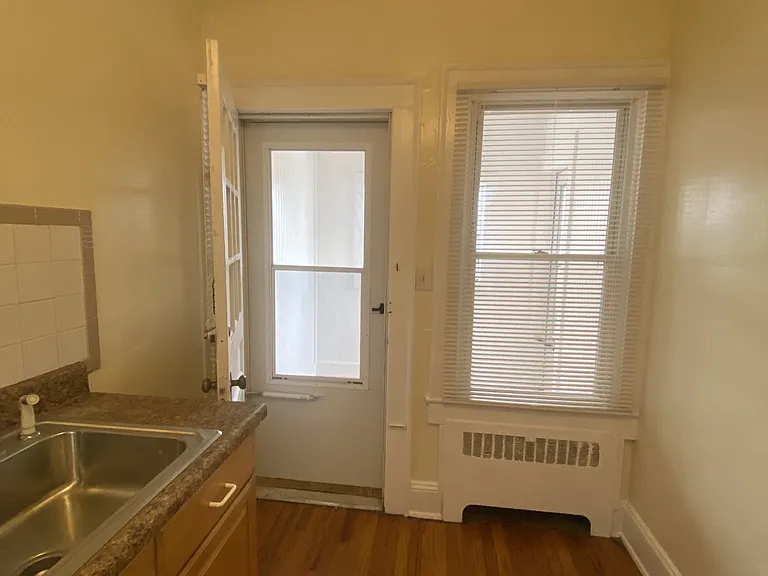 kitchen facing back porch door