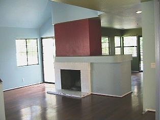 Living room with fireplace