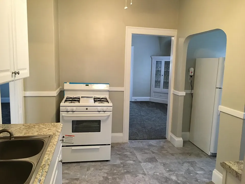 Kitchen with new stove